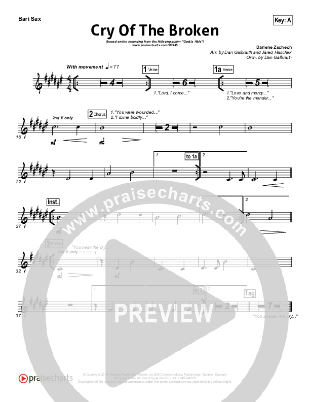Cry Of The Broken Bari Sax (Hillsong Worship)