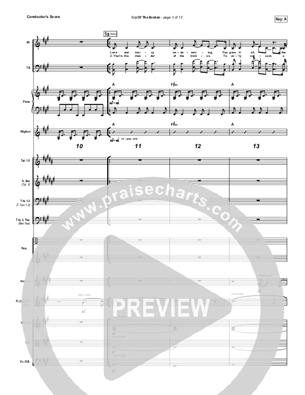 Cry Of The Broken Conductor's Score (Hillsong Worship)