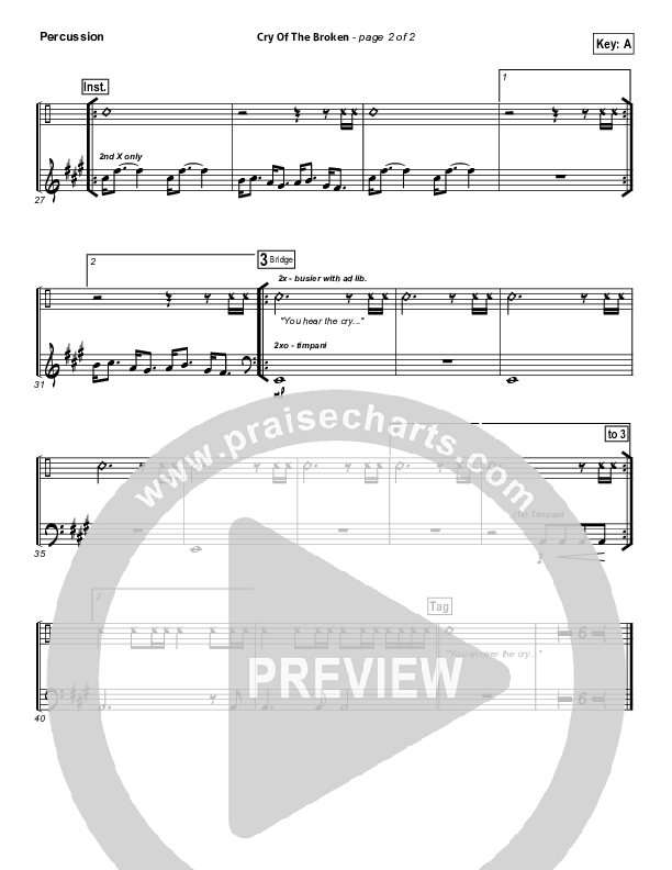 Cry Of The Broken Percussion (Hillsong Worship)