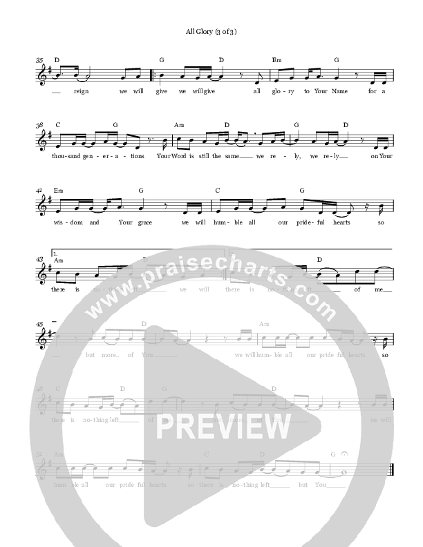 All Glory Lead Sheet (Tree Hill Collective)