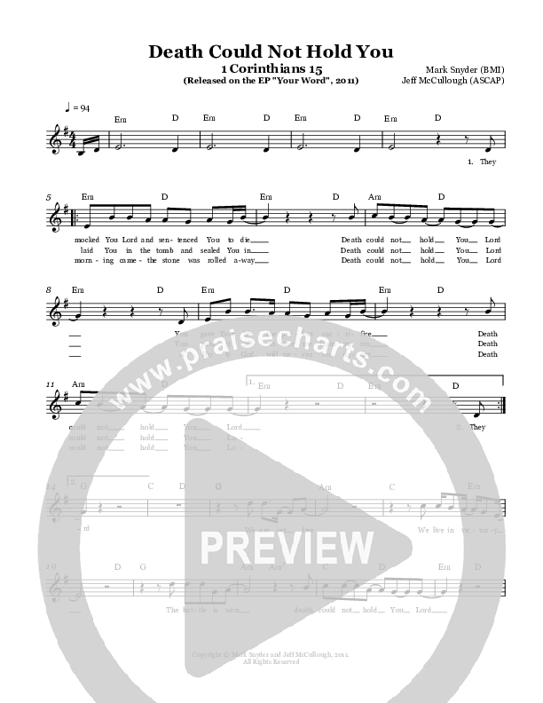 Death Could Not Hold You Chord Chart (Tree Hill Collective)