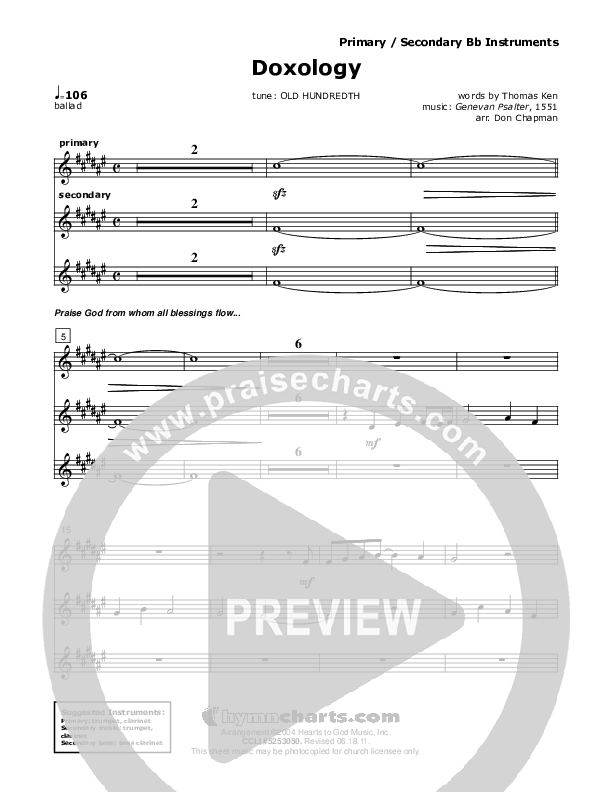 Doxology Bb Instruments (Don Chapman)