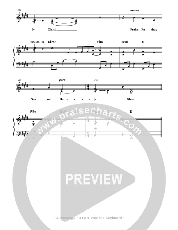 Doxology Piano/Vocal (SAT) (Don Chapman)