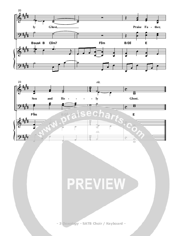 Doxology Piano/Vocal (SATB) (Don Chapman)