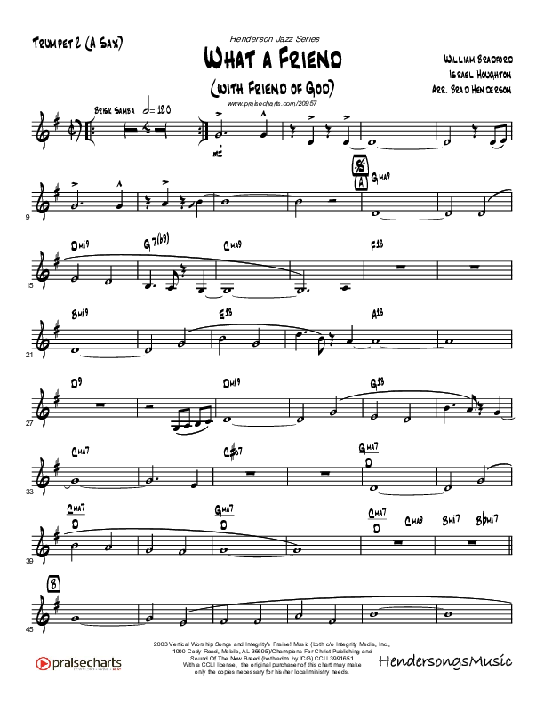 Friend Of God (with Friend Of God) Trumpet 2 (Brad Henderson)