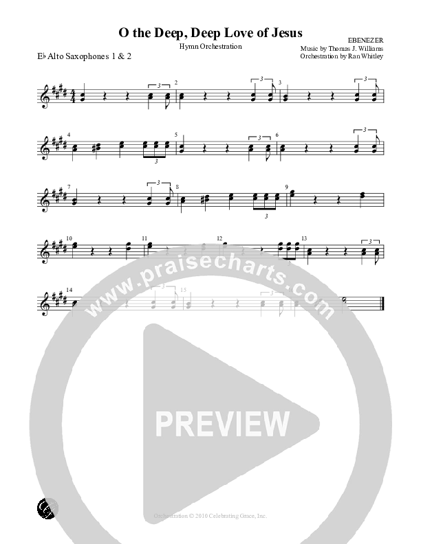 O the Deep Deep Love of Jesus Alto Sax 1/2 (Celebrating Grace)