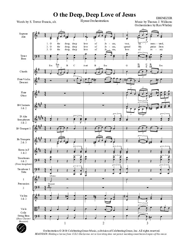 O the Deep Deep Love of Jesus Orchestration (Celebrating Grace)