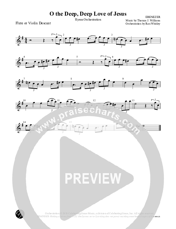 O the Deep Deep Love of Jesus Flute (Celebrating Grace)