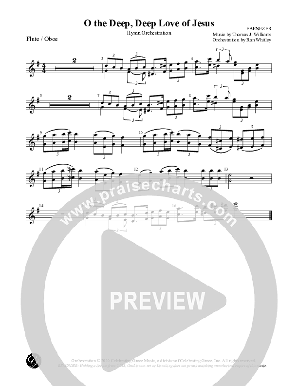 O the Deep Deep Love of Jesus Flute/Oboe (Celebrating Grace)