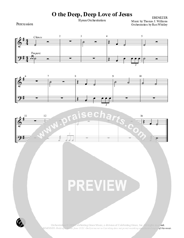 O the Deep Deep Love of Jesus Percussion (Celebrating Grace)