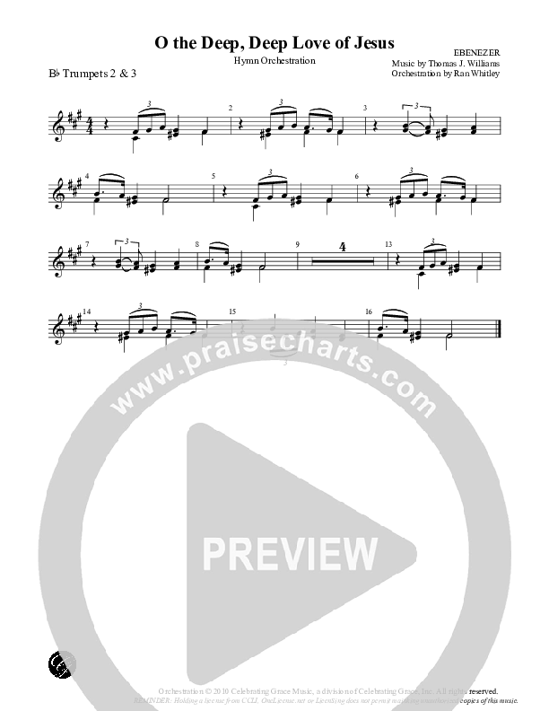 O the Deep Deep Love of Jesus Trumpet 2/3 (Celebrating Grace)