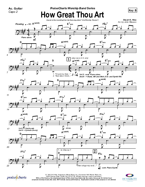 How Great Thou Art Acoustic Guitar (Newsong)