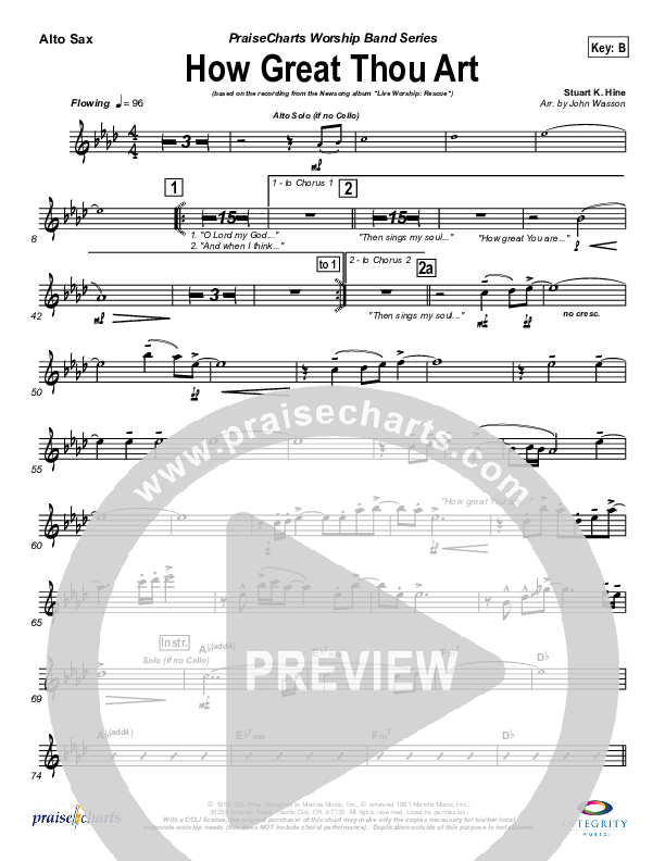 How Great Thou Art Alto Sax (Newsong)
