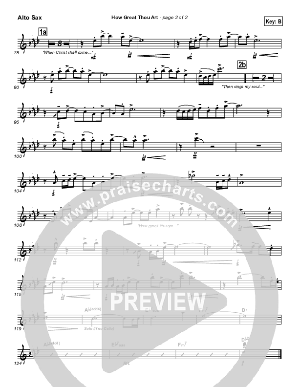 How Great Thou Art Alto Sax (Newsong)