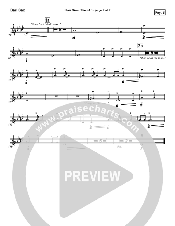 How Great Thou Art Bari Sax (Newsong)