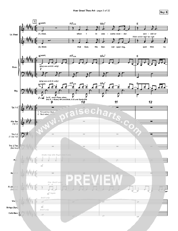 How Great Thou Art Conductor's Score (Newsong)