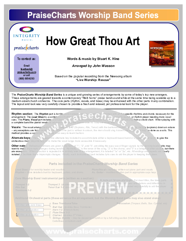 How Great Thou Art Cover Sheet (Newsong)