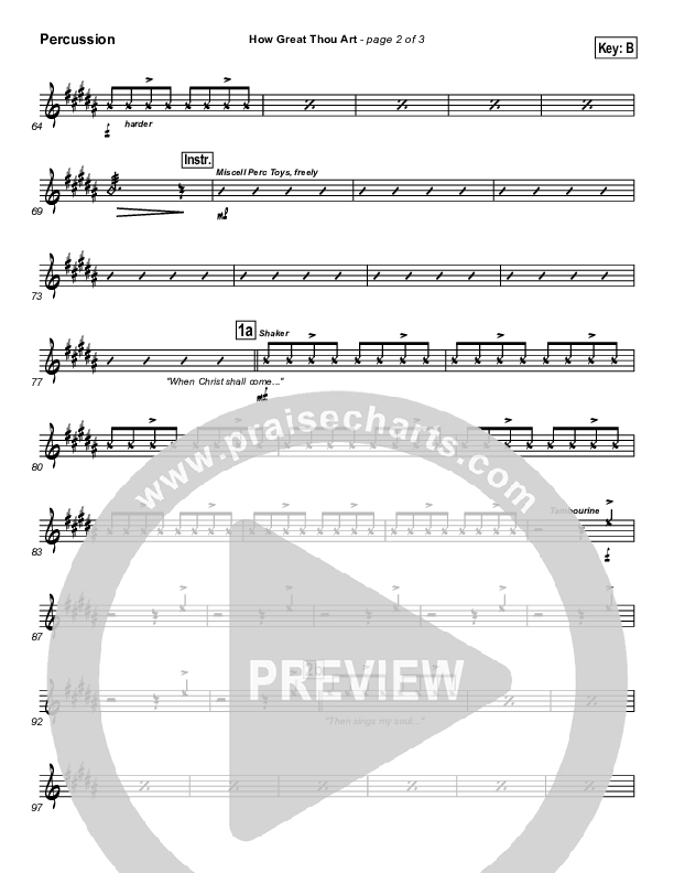 How Great Thou Art Percussion (Newsong)