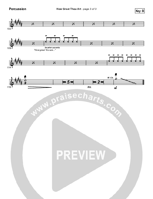 How Great Thou Art Percussion (Newsong)