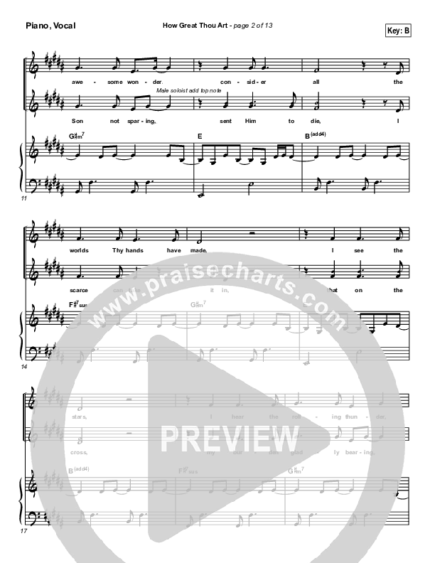 How Great Thou Art Piano/Vocal & Lead (Newsong)