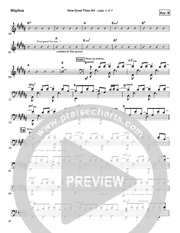 How Great Thou Art Rhythm Chart (Newsong)