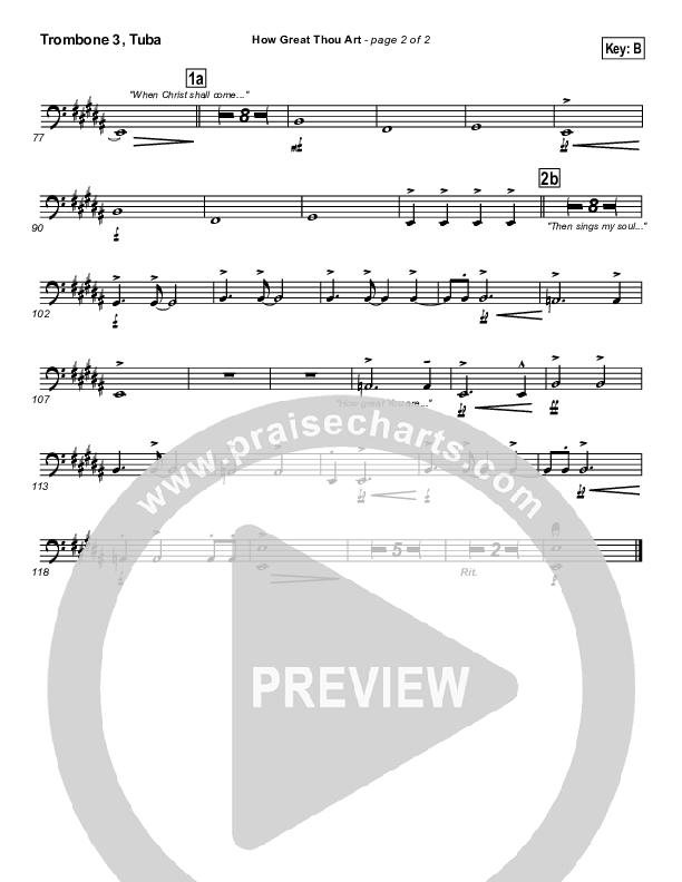 How Great Thou Art Trombone 3/Tuba (Newsong)