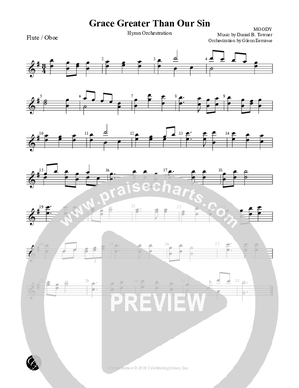 Grace Greater Than Our Sin Flute/Oboe (Celebrating Grace)