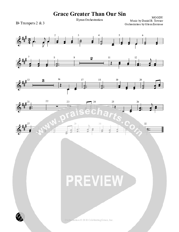 Grace Greater Than Our Sin Trumpet 2/3 (Celebrating Grace)