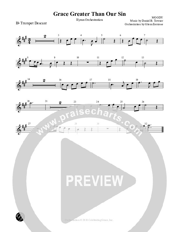 Grace Greater Than Our Sin Trumpet (Celebrating Grace)