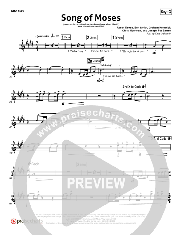 Song Of Moses Alto Sax (Aaron Keyes)