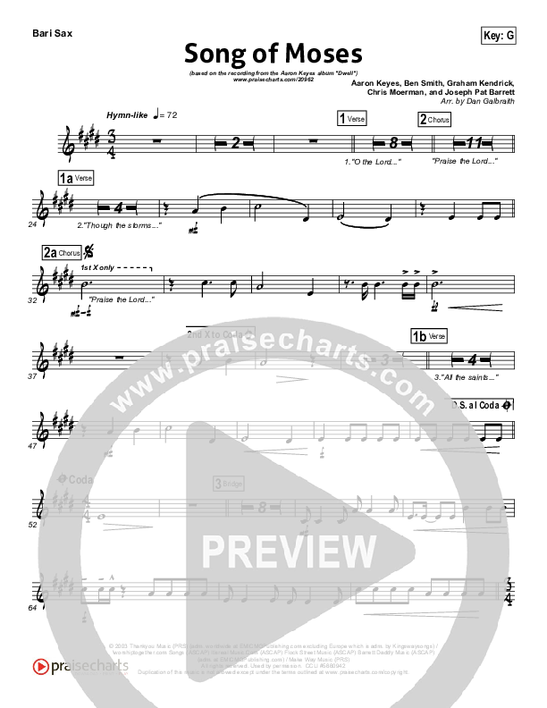 Song Of Moses Bari Sax (Aaron Keyes)