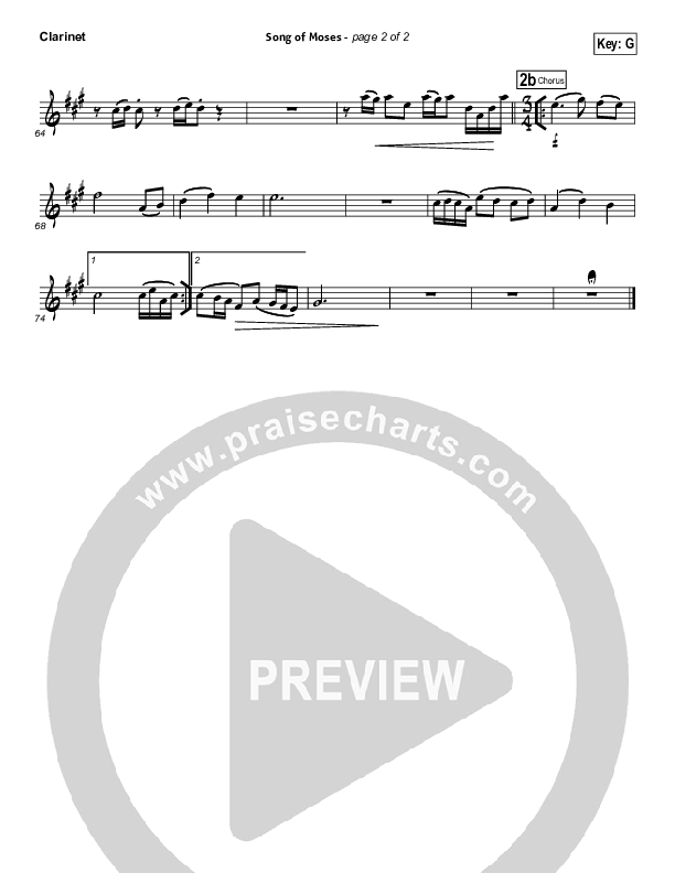 Song Of Moses Clarinet (Aaron Keyes)