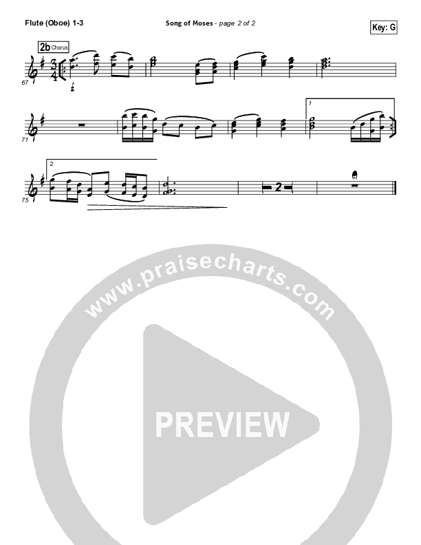 Song Of Moses Flute/Oboe 1/2/3 (Aaron Keyes)