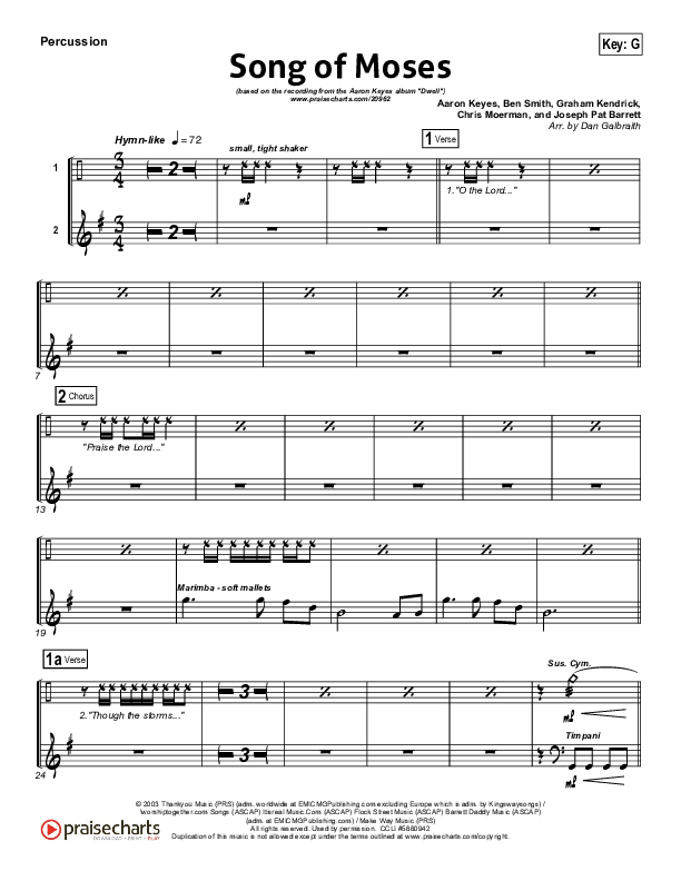 Song Of Moses Percussion (Aaron Keyes)