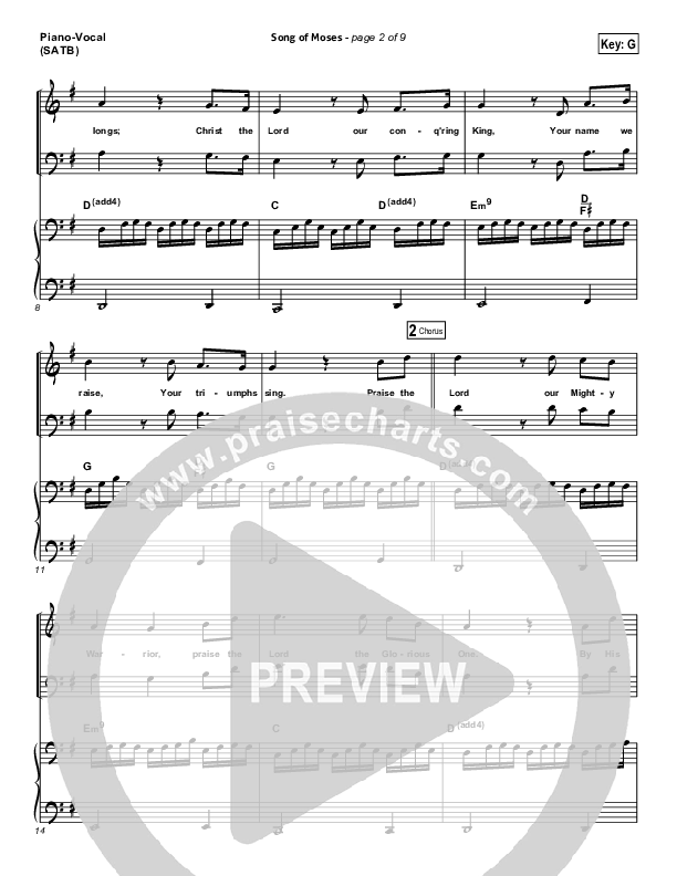 Song Of Moses Piano/Vocal (Aaron Keyes)