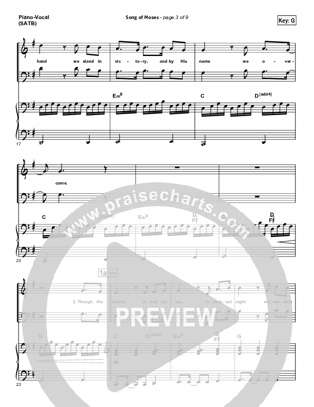 Song Of Moses Piano/Vocal (SATB) (Aaron Keyes)