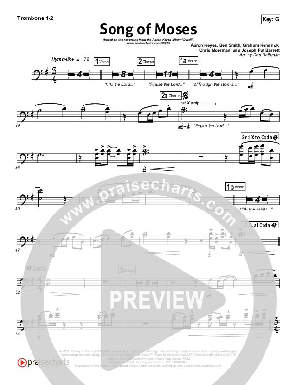 Song Of Moses Trombone 1/2 (Aaron Keyes)