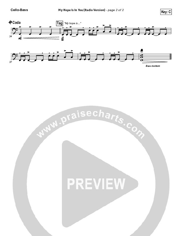 My Hope Is In You (Radio) Cello/Bass (Aaron Shust)