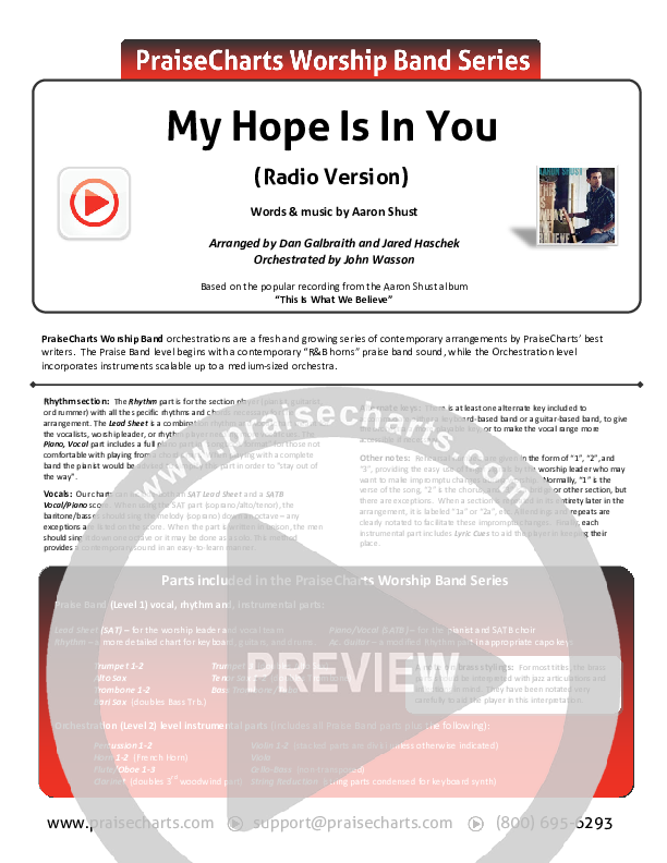 My Hope Is In You (Radio) Orchestration (Aaron Shust)