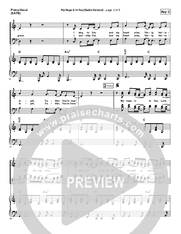 My Hope Is In You (Radio) Piano/Vocal (SATB) (Aaron Shust)