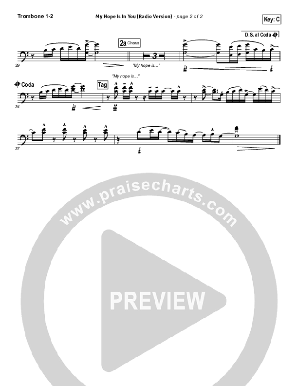 My Hope Is In You (Radio) Trombone 1/2 (Aaron Shust)