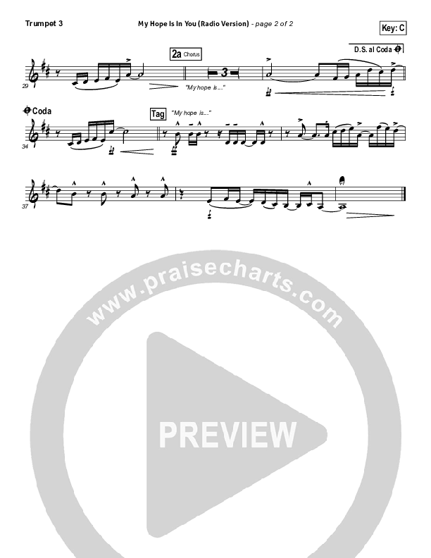 My Hope Is In You (Radio) Trumpet 3 (Aaron Shust)