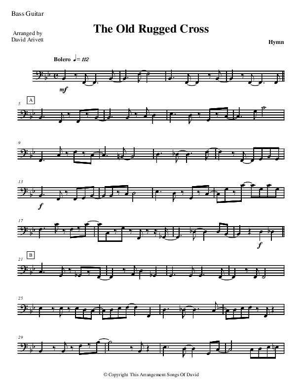 The Old Rugged Cross (Instrumental) Bass Guitar (David Arivett)