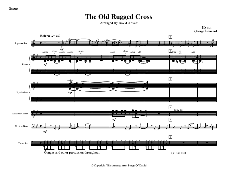 The Old Rugged Cross (Instrumental) Conductor's Score (David Arivett)