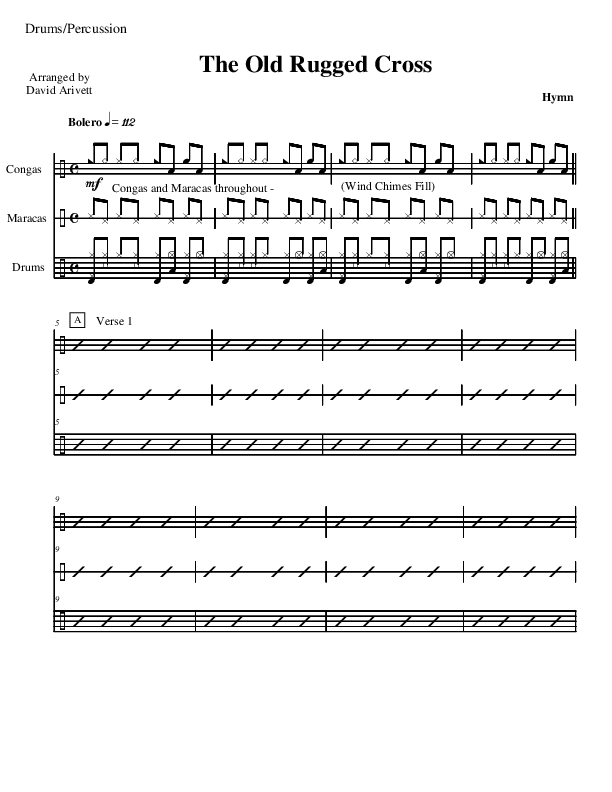 The Old Rugged Cross (Instrumental) Percussion (David Arivett)