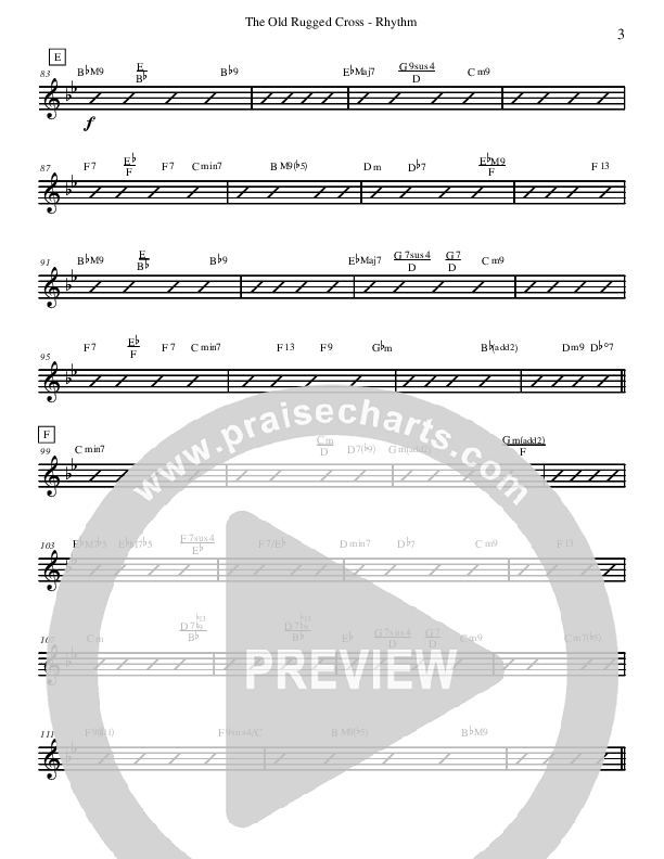 The Old Rugged Cross (Instrumental) Rhythm Chart (David Arivett)