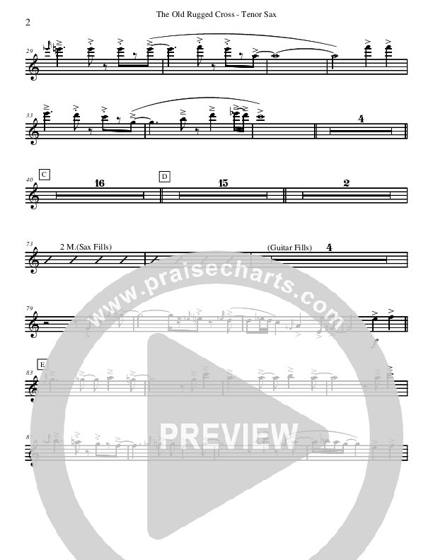 The Old Rugged Cross (Instrumental) Tenor Sax 2 (David Arivett)