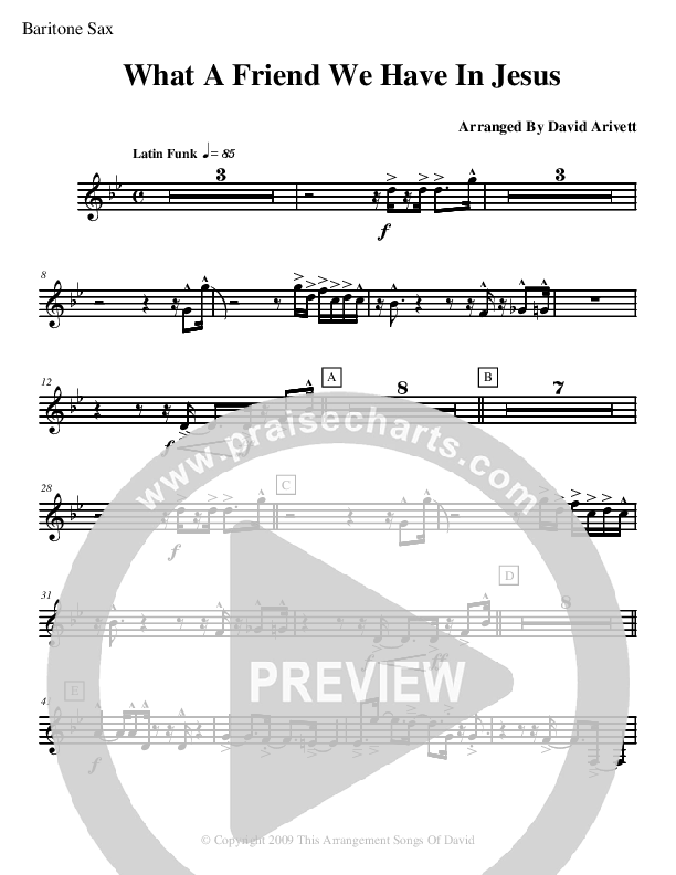 What A Friend We Have In Jesus (Instrumental) Bari Sax (David Arivett)