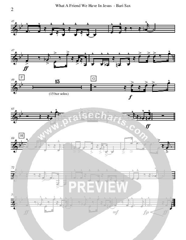 What A Friend We Have In Jesus (Instrumental) Bari Sax (David Arivett)