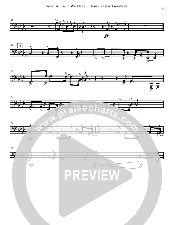 What A Friend We Have In Jesus (Instrumental) Bass Trombone (David Arivett)
